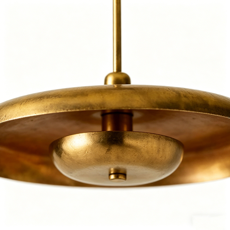 Mid-Century Disc-Shaped Brass Pendant Lights, Multi-Size & Finish Hanging Fixtures - Image 2