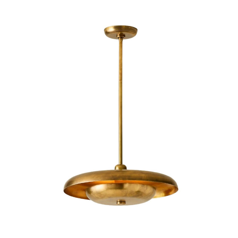 Mid-Century Disc-Shaped Brass Pendant Lights, Multi-Size & Finish Hanging Fixtures - Image 5