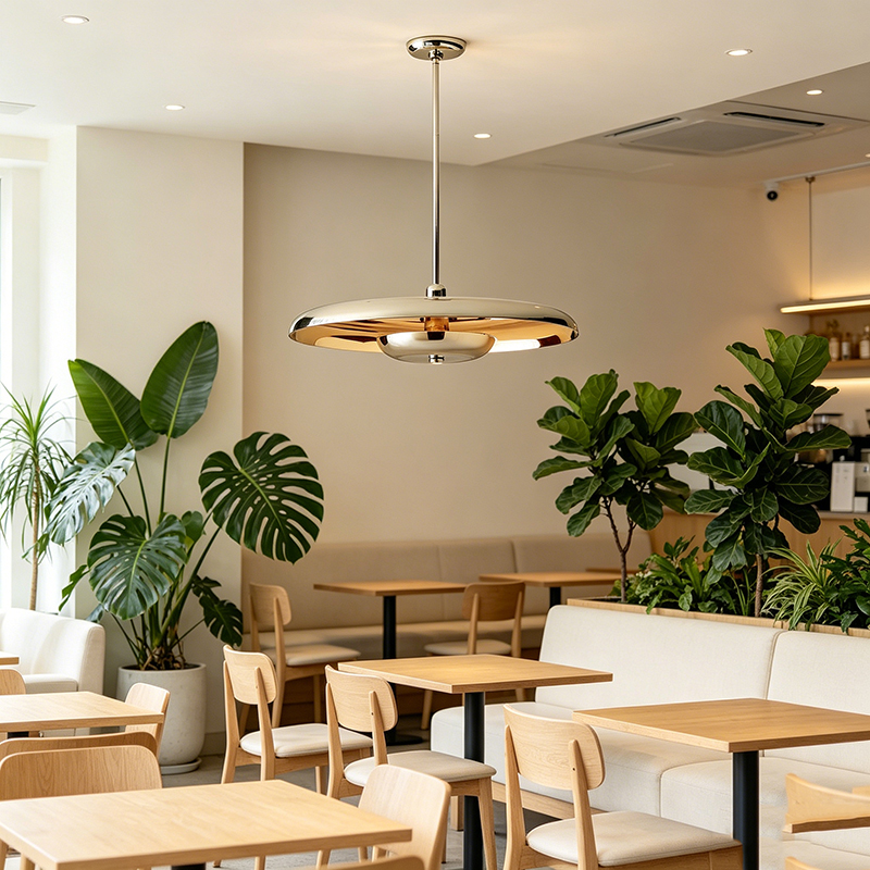 Mid-Century Disc-Shaped Brass Pendant Lights, Multi-Size & Finish Hanging Fixtures - Image 9