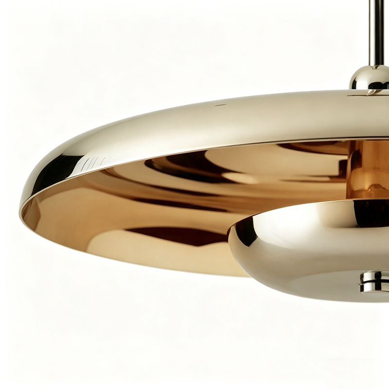Mid-Century Disc-Shaped Brass Pendant Lights, Multi-Size & Finish Hanging Fixtures - Image 10