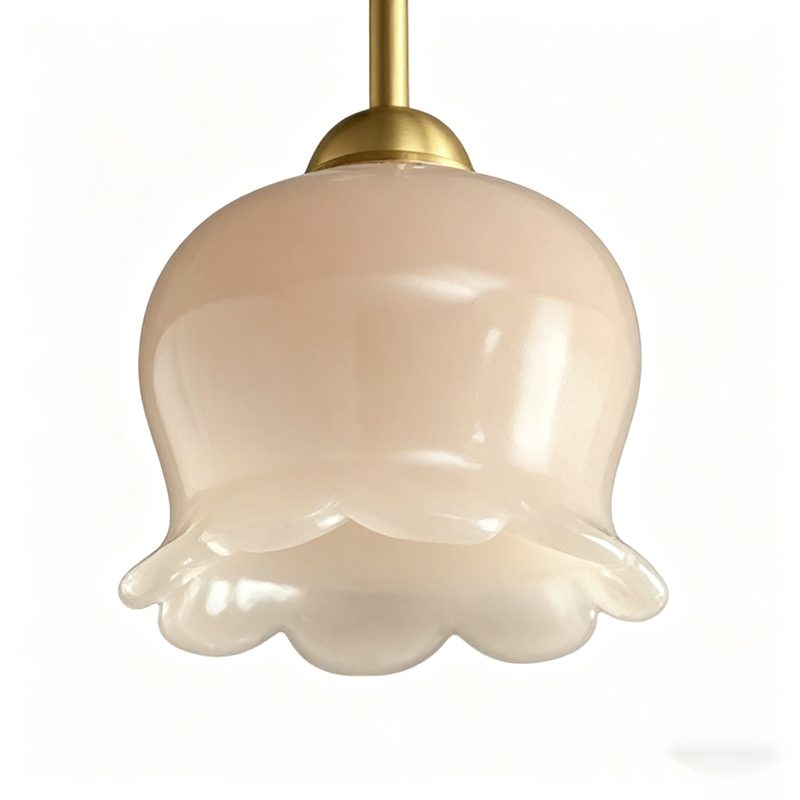 Minimalist Brass Chandelier With Tulip Resin Shades - Image 5