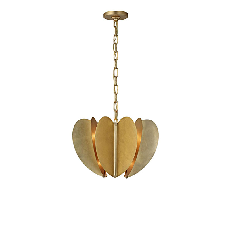 Gold Leaf Flower-Shaped Pendant Light Duo - Image 3