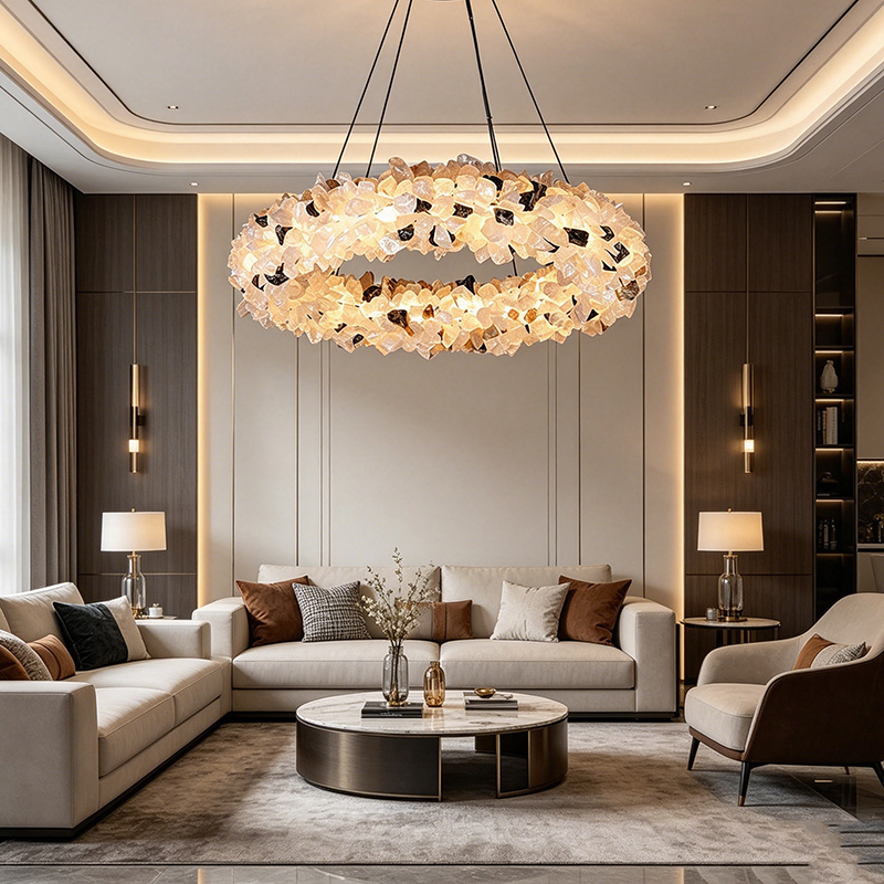 Organic Natural Crystal Ring Chandelier Series