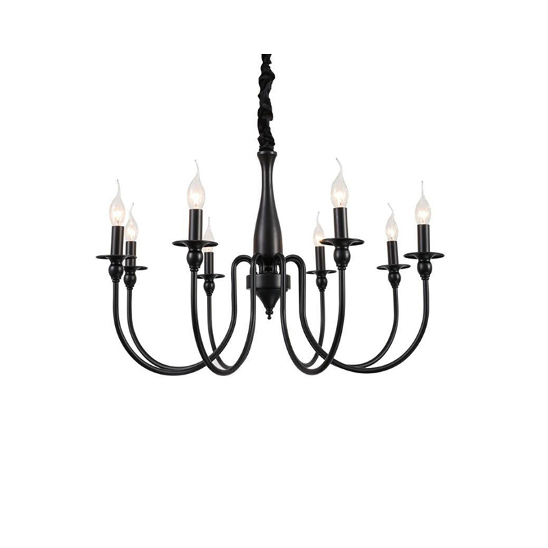 Matte Black Iron Candle Chandelier Series - Image 3