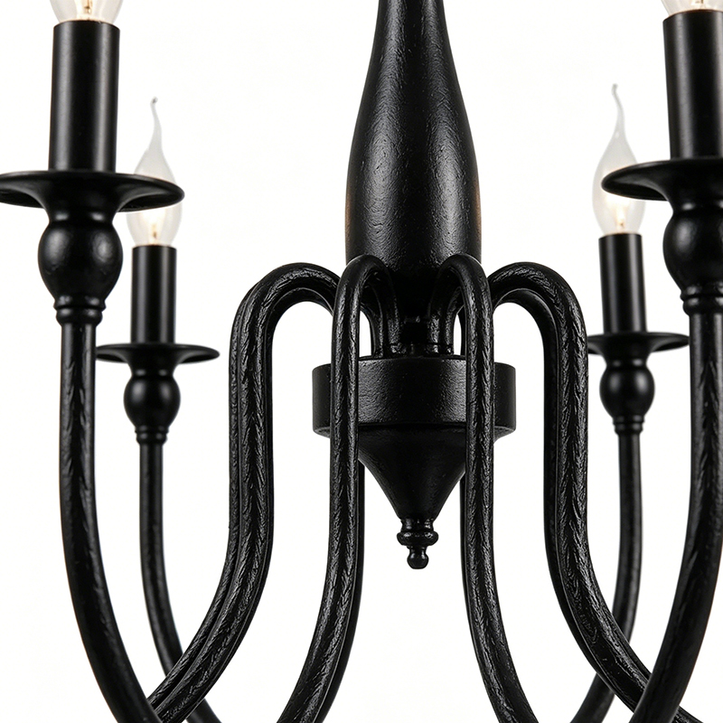 Matte Black Iron Candle Chandelier Series - Image 2