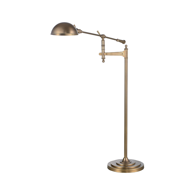 Vintage Brass Adjustable Task Floor Lamp Trio - Image 10