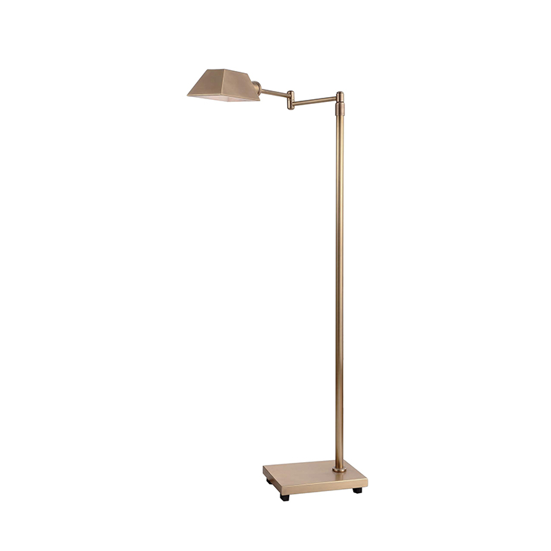 Vintage Brass Adjustable Task Floor Lamp Trio - Image 4