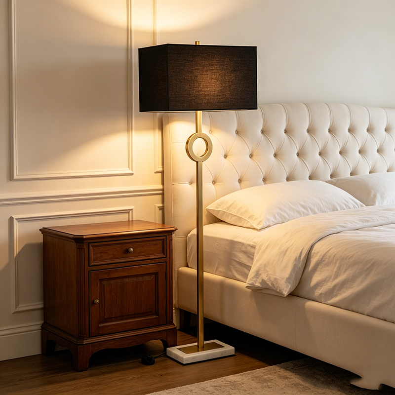 Minimalist Geometric Metal & Marble Floor Lamp Set - Image 4