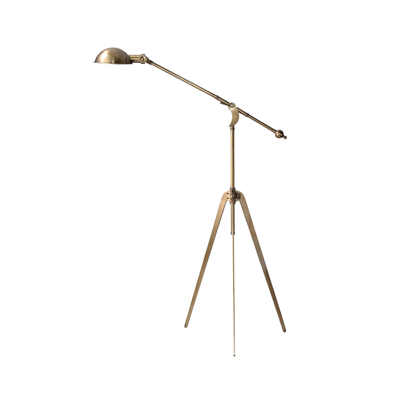 Vintage Brass Adjustable Task Floor Lamp Trio - Image 7