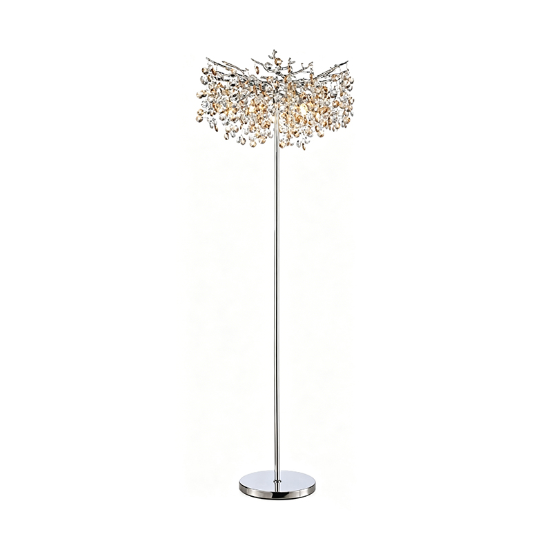 Chrome Tree-Branch Crystal Floor Lamp - Image 3