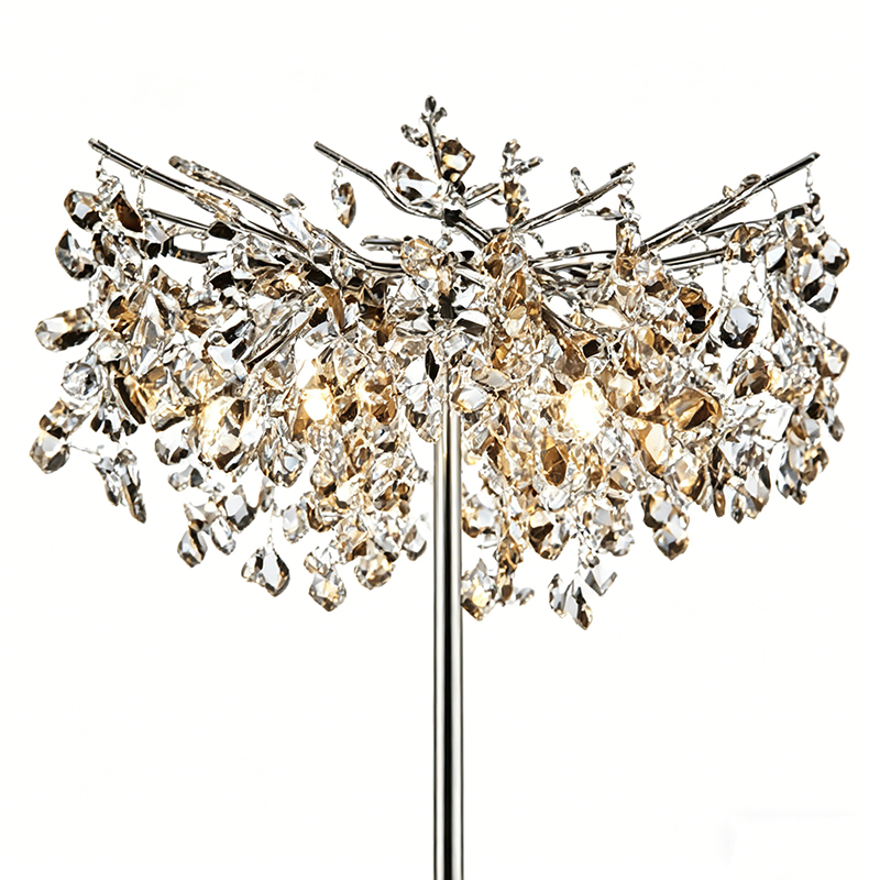 Chrome Tree-Branch Crystal Floor Lamp - Image 2