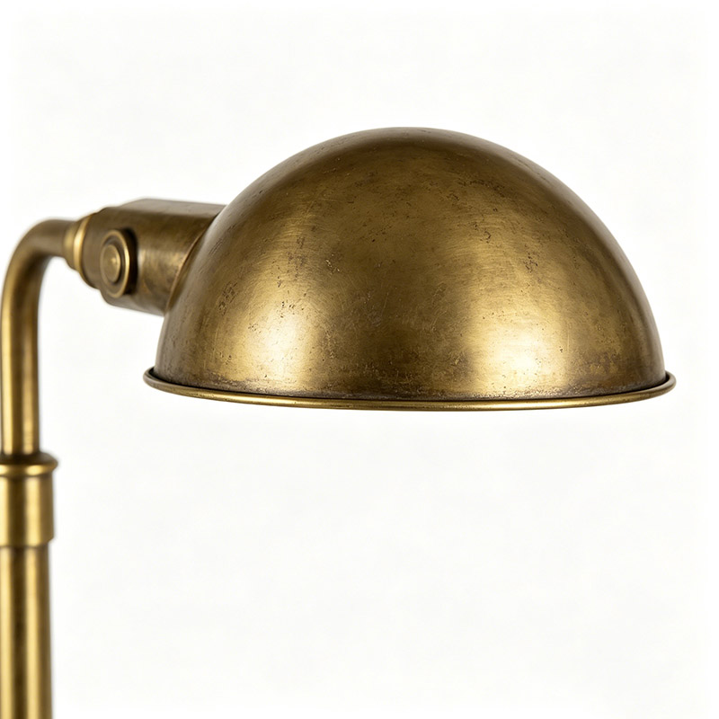 Vintage Adjustable Brass Pharmacy Floor Lamp - Image 2