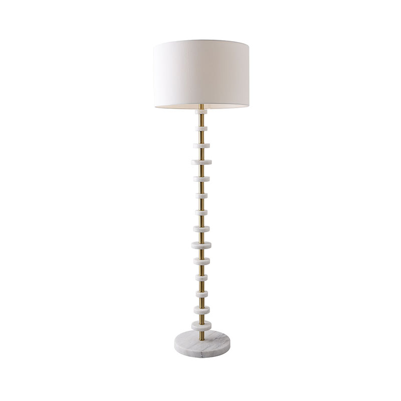 Tiered Marble & Metal Modern Floor Lamp - Image 4