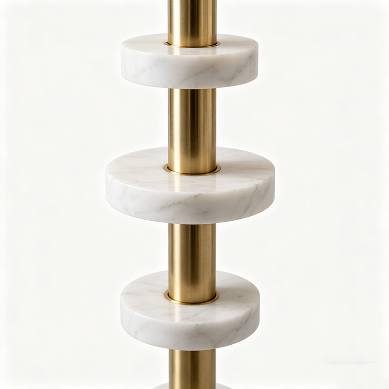 Tiered Marble & Metal Modern Floor Lamp - Image 3