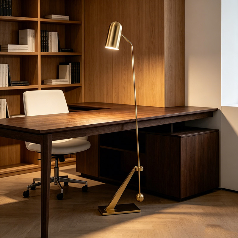 Counterbalance Brass Task Floor Lamp