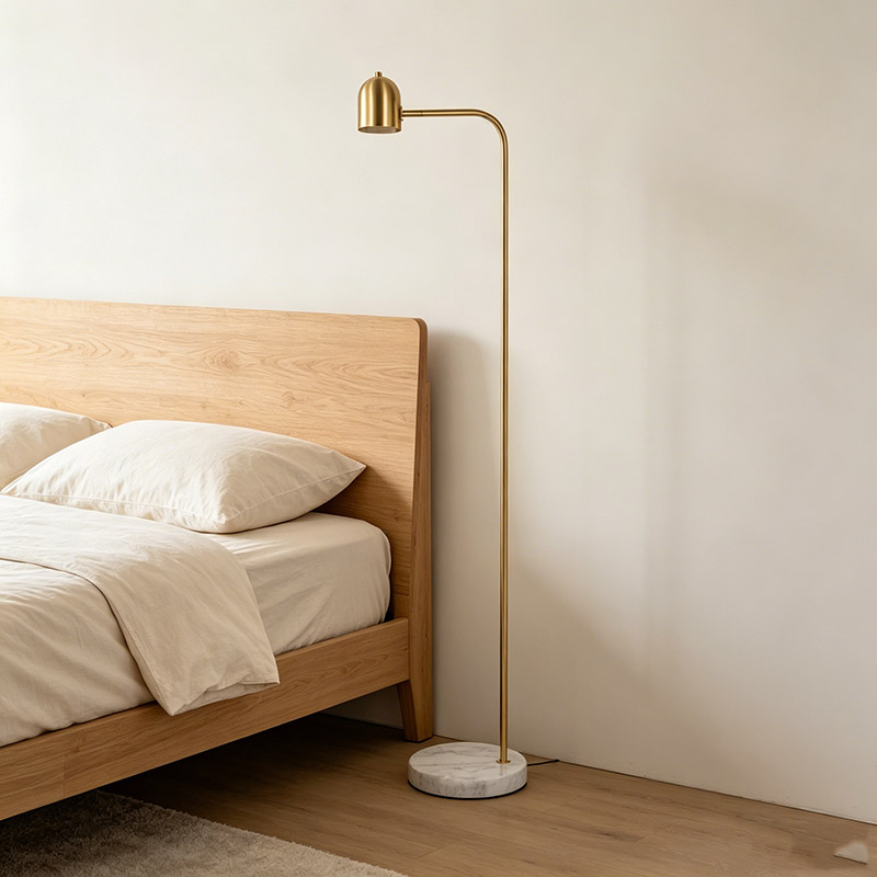 Modern Brass Task Floor Lamp Set With Marble Base - Image 5