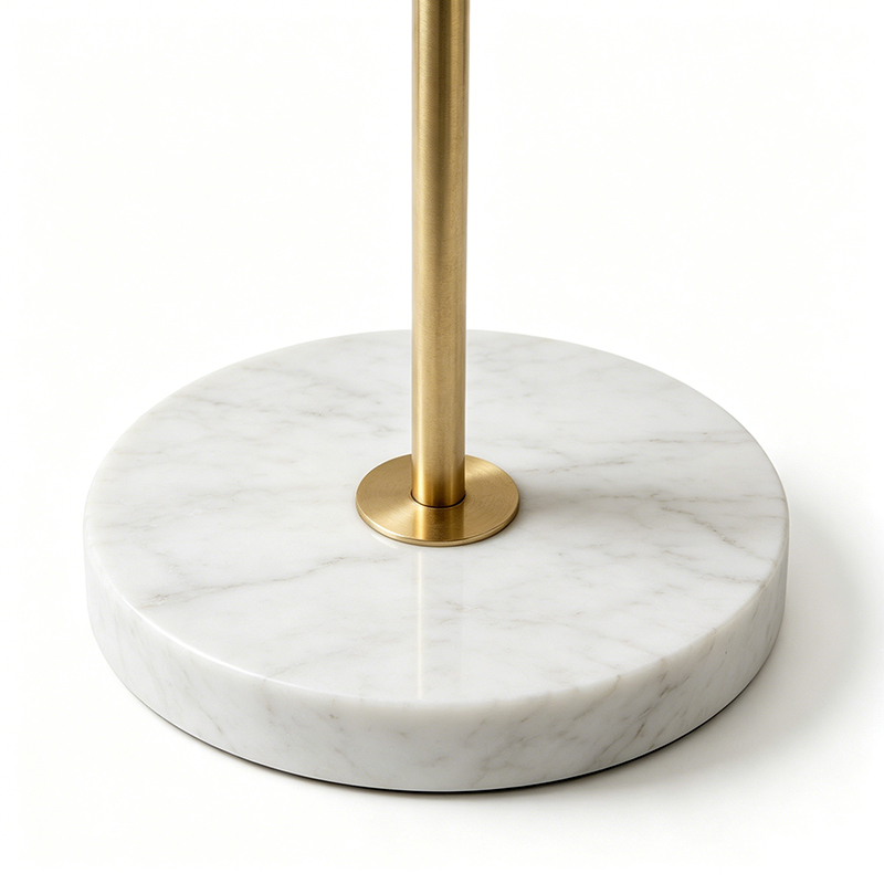 Branch-Style Brass Floor Lamp With Glass Globe & Marble Base - Image 3
