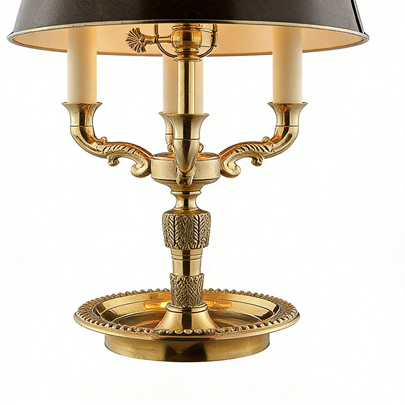 Classic Vintage Brass Table Lamp With Black Iron Drum Shade - Image 5