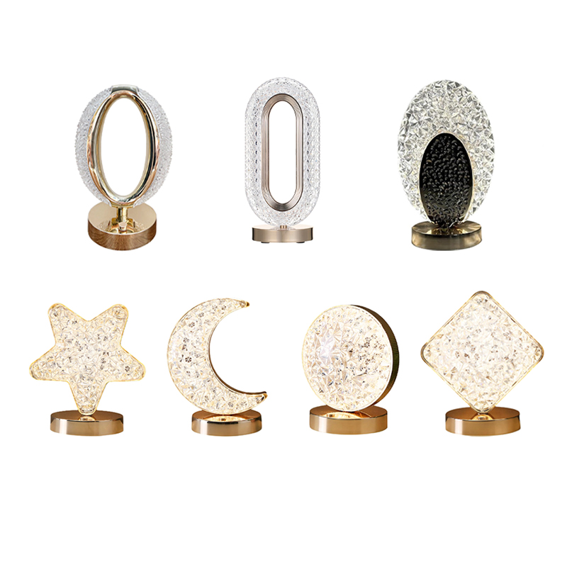 Glam Decorative Acrylic & Metal Cordless Rechargeable Ambient Lamp Collection - Image 15