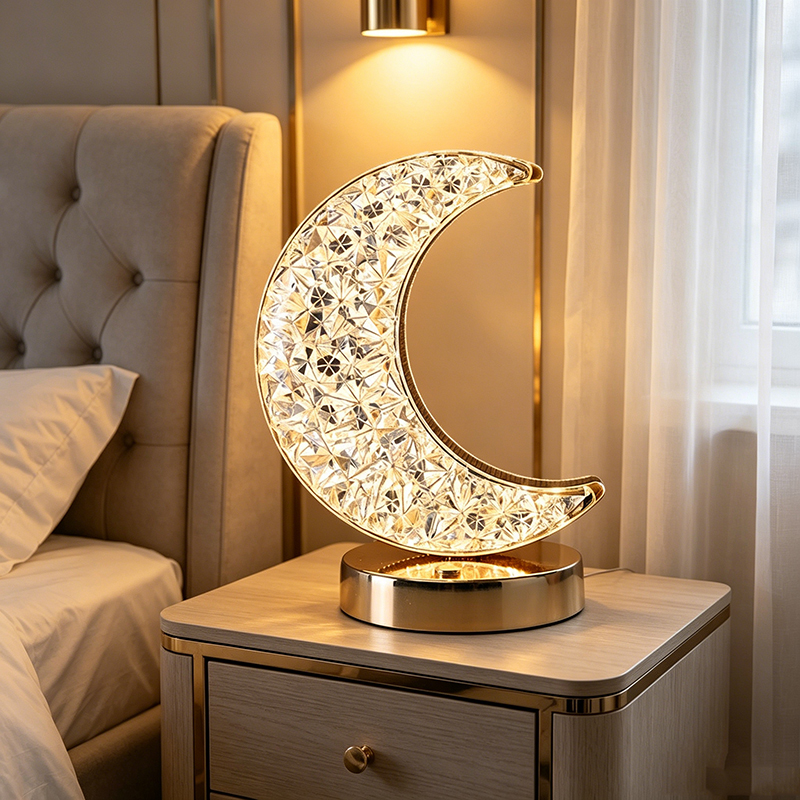 Glam Decorative Acrylic & Metal Cordless Rechargeable Ambient Lamp Collection - Image 3