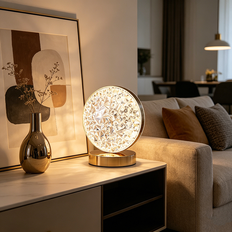 Glam Decorative Acrylic & Metal Cordless Rechargeable Ambient Lamp Collection - Image 5