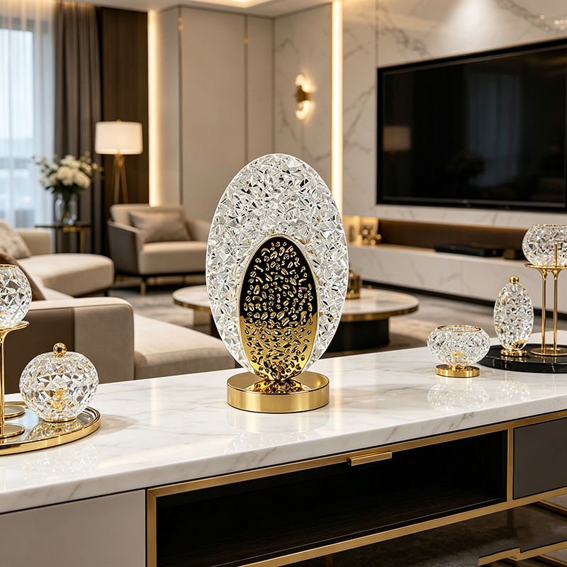 Glam Decorative Acrylic & Metal Cordless Rechargeable Ambient Lamp Collection - Image 13