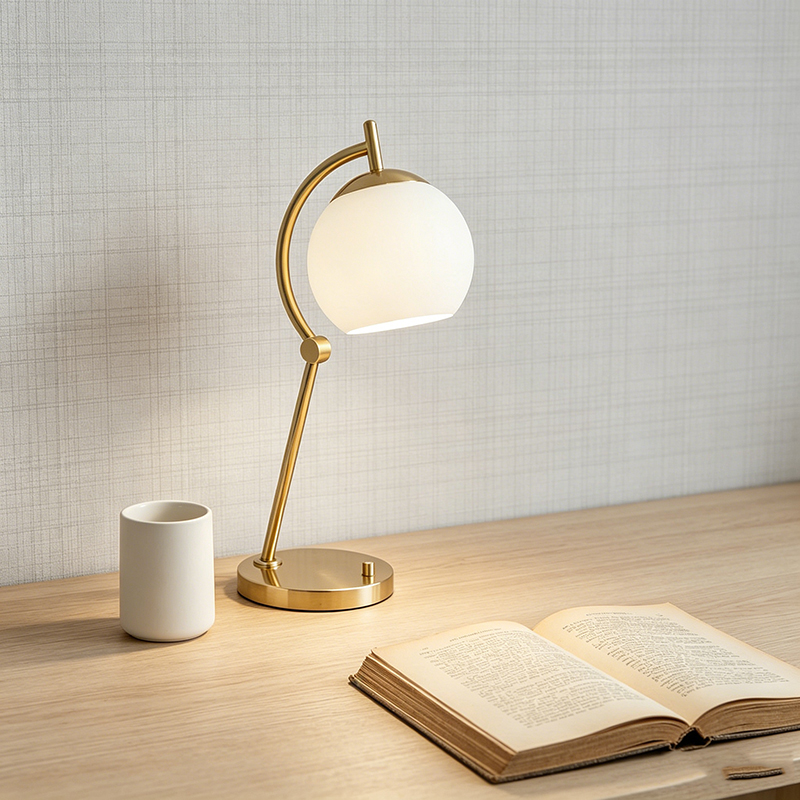 Functional Modern Iron & Glass Work Lamp For Home & Office