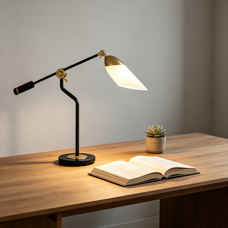 Functional Modern Iron & Glass Work Lamp For Home & Office - Image 4