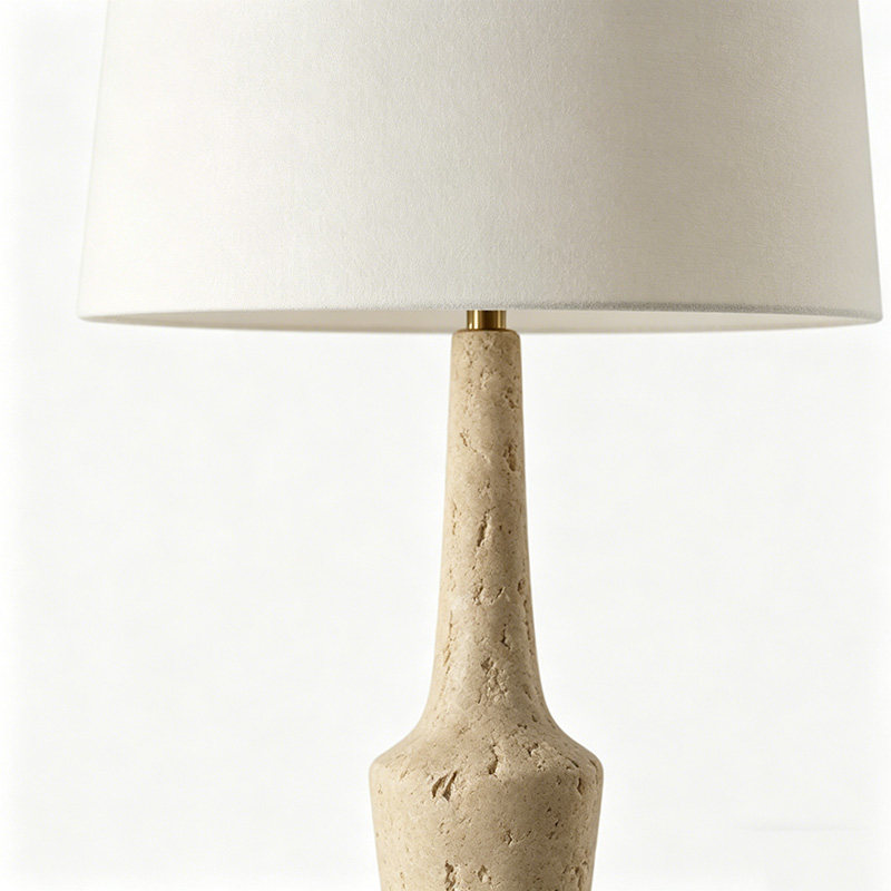 Modern Luxe Iron & Marble Table Lamp With Fabric Shade - Image 7
