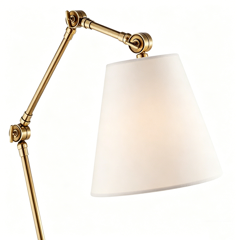 Functional Stylish Metal Fabric Shade Desk Lamp With Adjustable Arms - Image 2