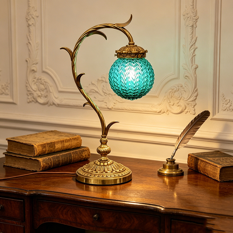 Luxury Vintage Brass & Glass Task Desk Lamp Collection (3 Styles) - Image 4