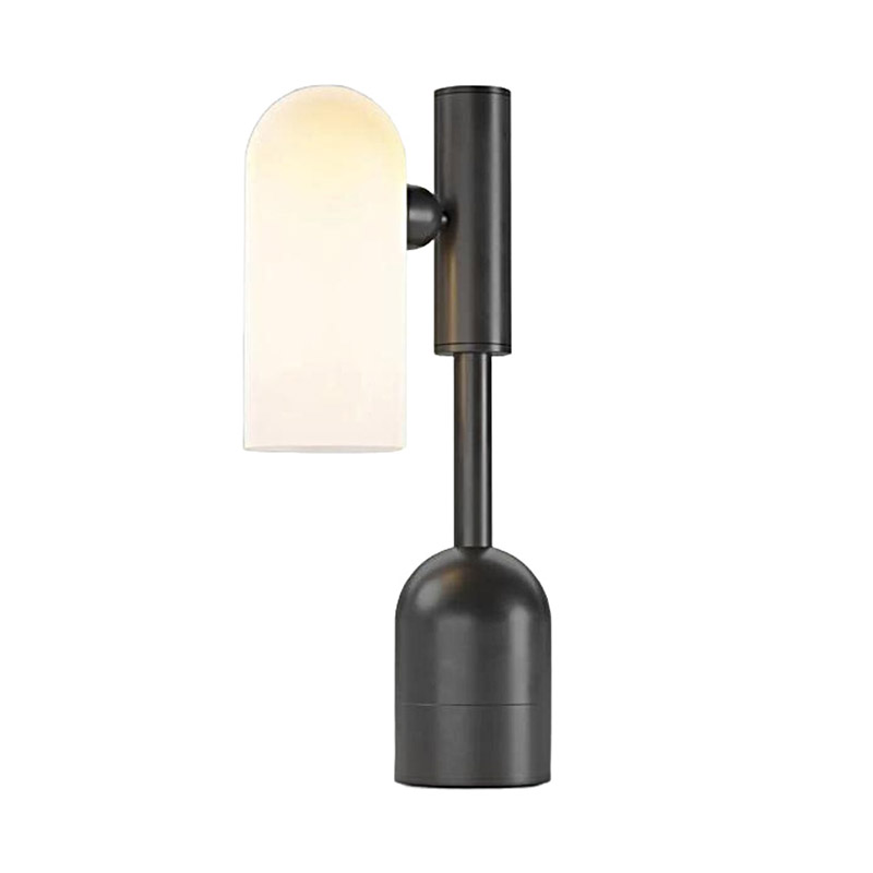 Modern Minimalist Glass, Brass & Plastic Adjustable Task Desk Lamp - Image 3