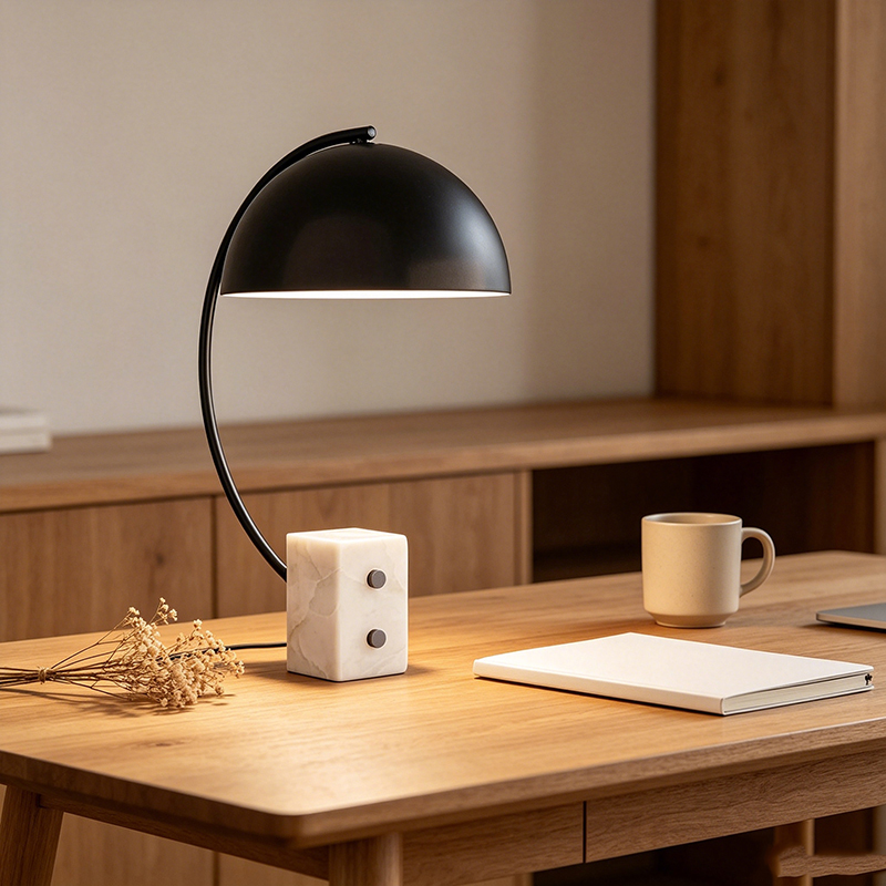Modern Luxury Brass/Marble & Iron/Alabaster Adjustable Task Desk Lamp Collection - Image 5