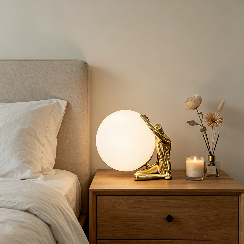 Exquisite Artisan Brass & Glass Rechargeable Table Lamp Collection (6 Designs)