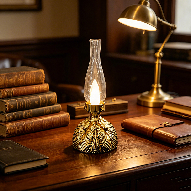 Exquisite Artisan Brass & Glass Rechargeable Table Lamp Collection (6 Designs) - Image 11