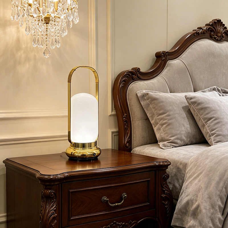 Exquisite Artisan Brass & Glass Rechargeable Table Lamp Collection (6 Designs) - Image 7