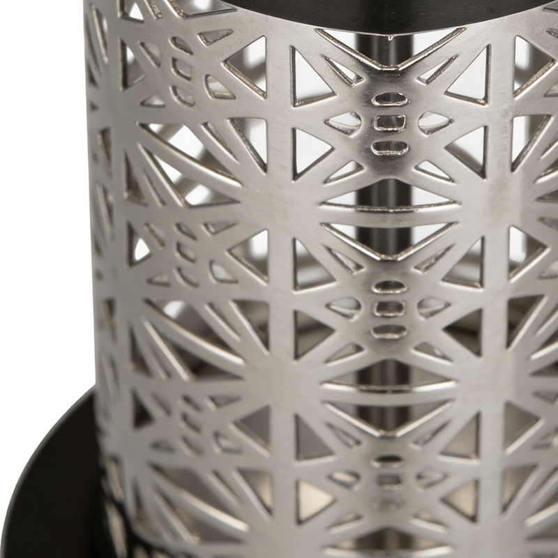 Modern Laser-Cut Iron Table Lamp With Fabric Shade - Image 2