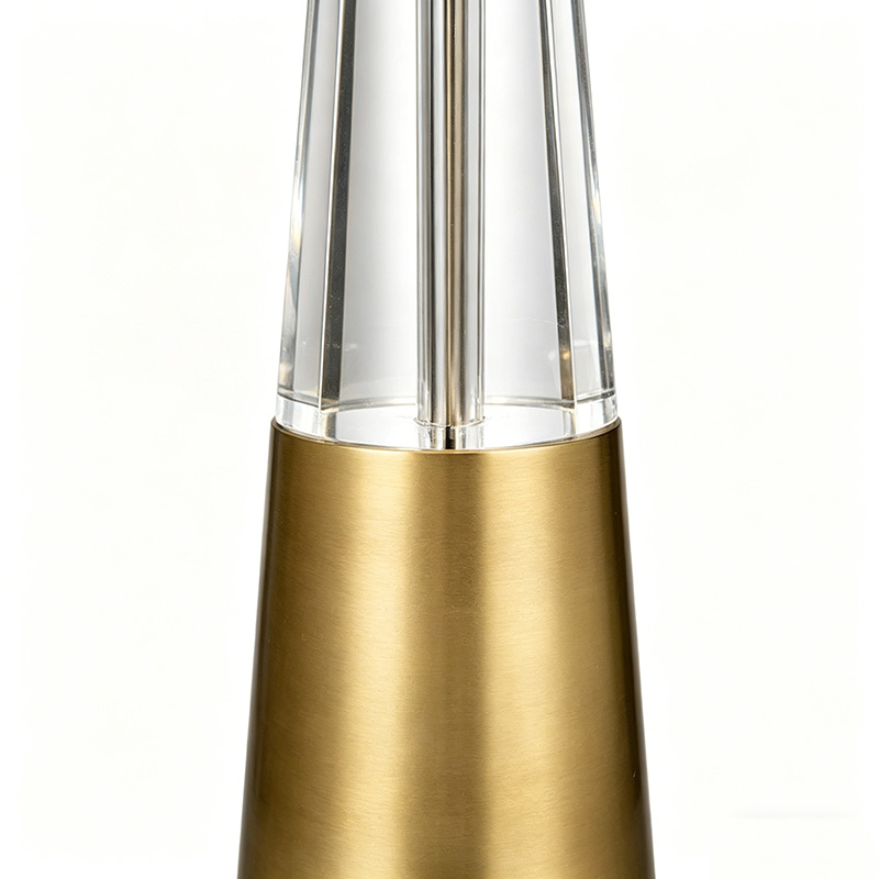 Modern Tapered Iron & Crystal Table Lamp With Fabric Shade - Image 3