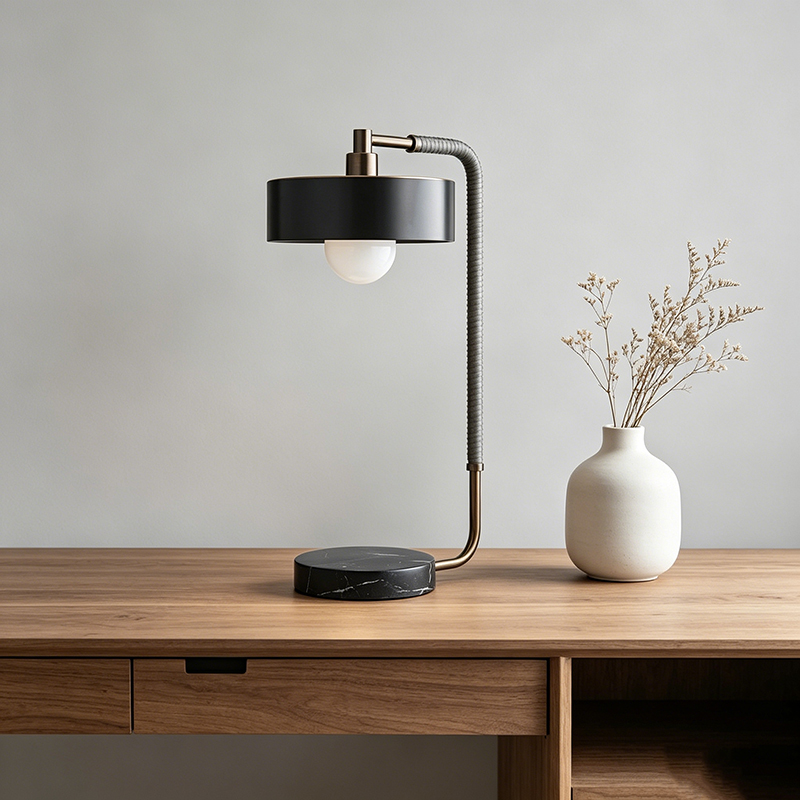 Minimalist Luxury Iron Marble Leather Task Lamp Collection For Home & Office - Image 4