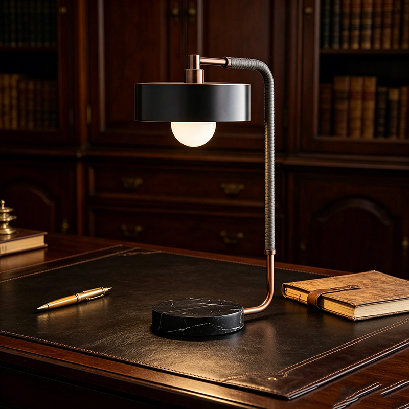Minimalist Luxury Iron Marble Leather Task Lamp Collection For Home & Office - Image 5