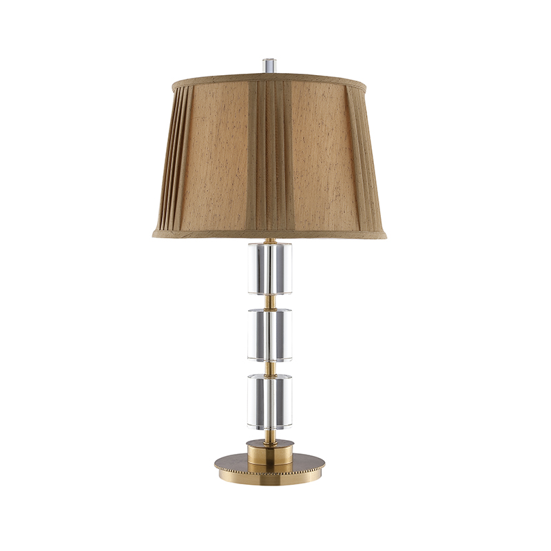 Timeless Elegance Brass And Crystal Table Lamp With Pleated Fabric Shade - Image 6