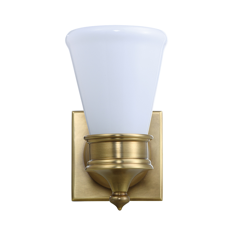 American Classic Brass Wall Lamp Collection With Opal Glass Shades (Single & Dual-Light Options) - Image 3