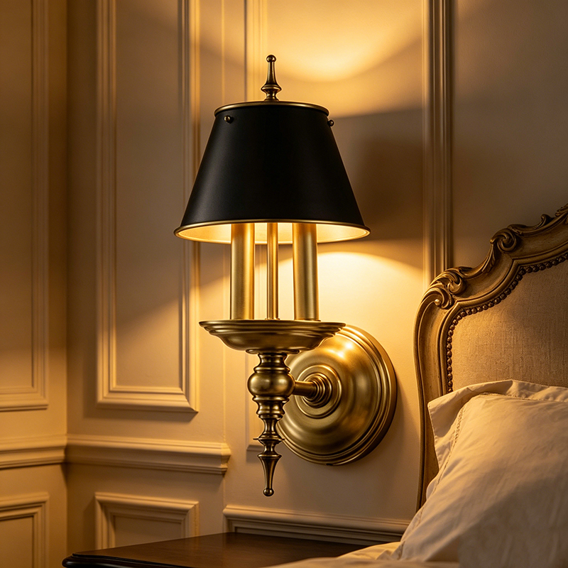 Antique Brass Bell-Shade Wall Sconce (Single & Double Head Options)