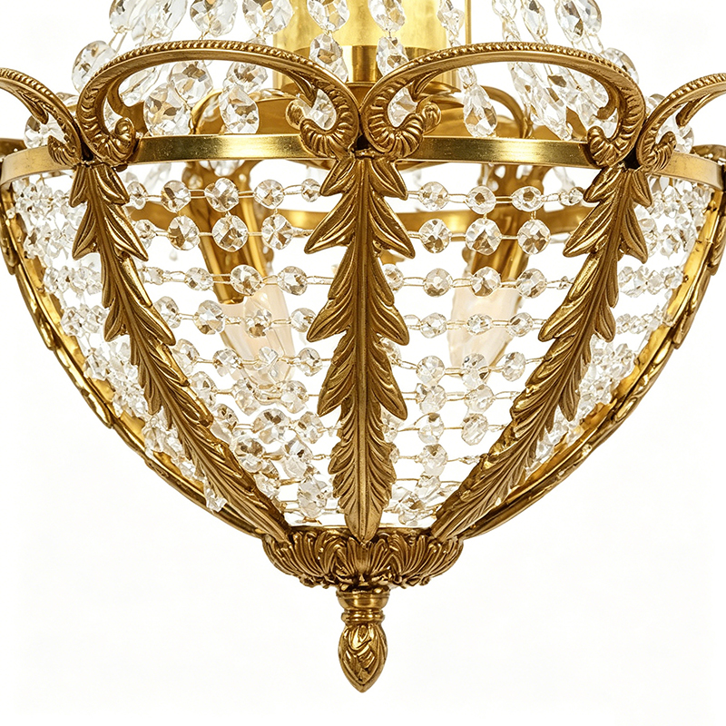 French Baroque Brass & Crystal Empire Wall Sconce - Image 2