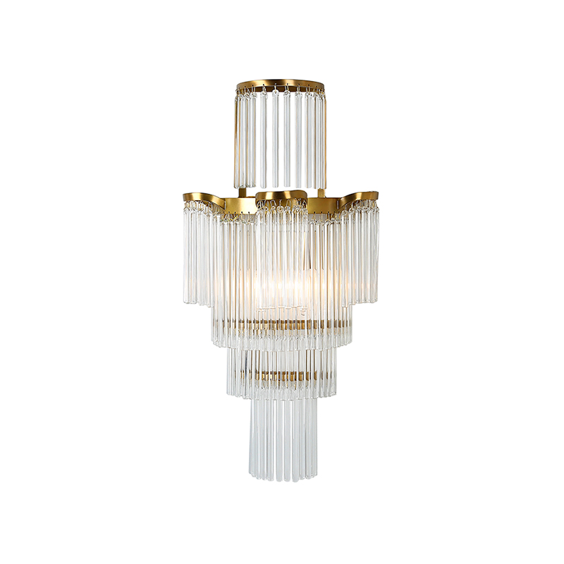Antique Brass Tiered Luxury Wall Sconce Modern Elegant Layered Light Fixture - Image 3