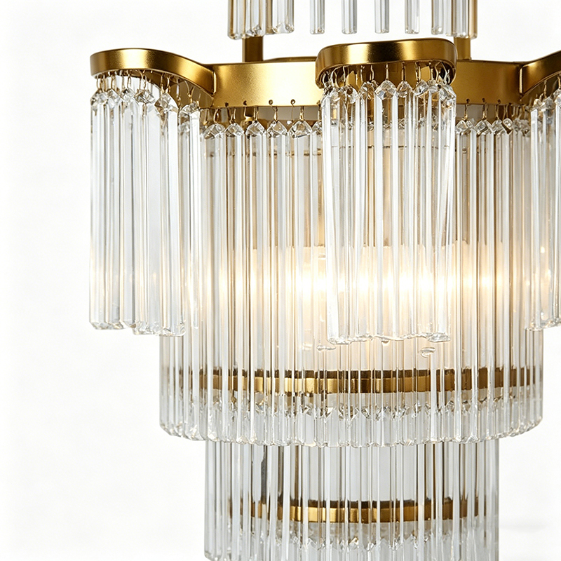 Antique Brass Tiered Luxury Wall Sconce Modern Elegant Layered Light Fixture - Image 2