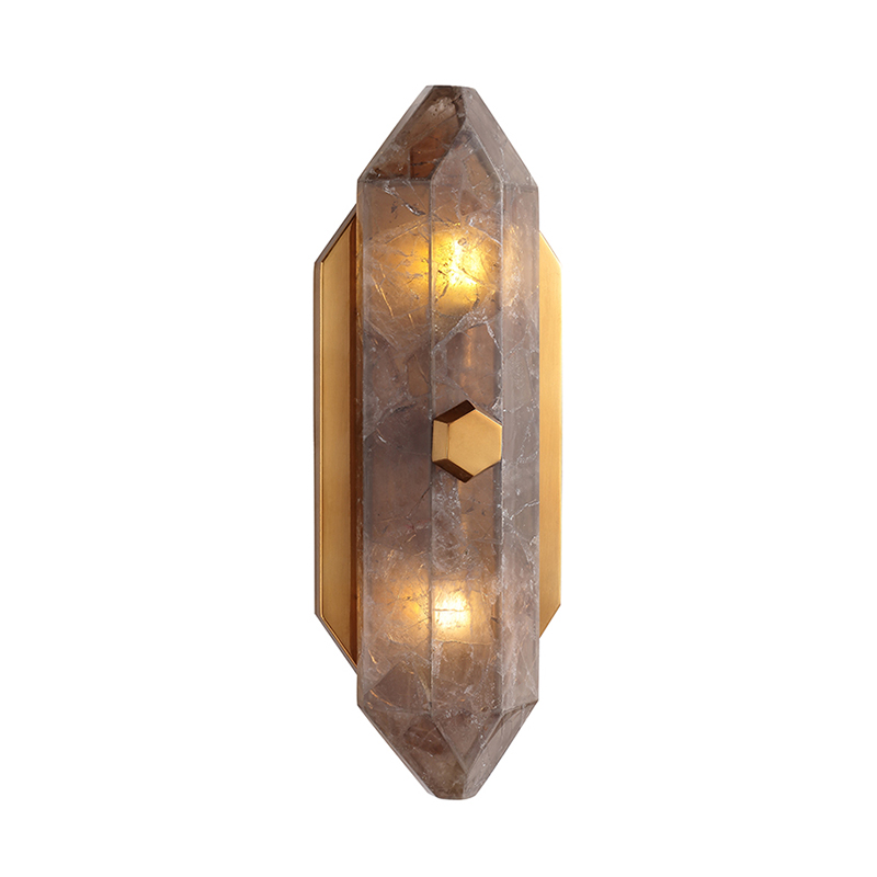 Luxury Natural Smoky Quartz & Brass Wall Sconce Collection – Brass Frame With Smoky Crystal Accents, 2 Distinct Styles For Elegant Home Lighting - Image 6