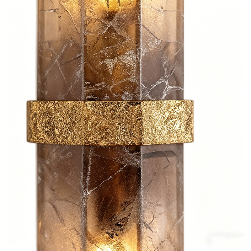 Luxury Natural Smoky Quartz & Brass Wall Sconce Collection – Brass Frame With Smoky Crystal Accents, 2 Distinct Styles For Elegant Home Lighting - Image 2