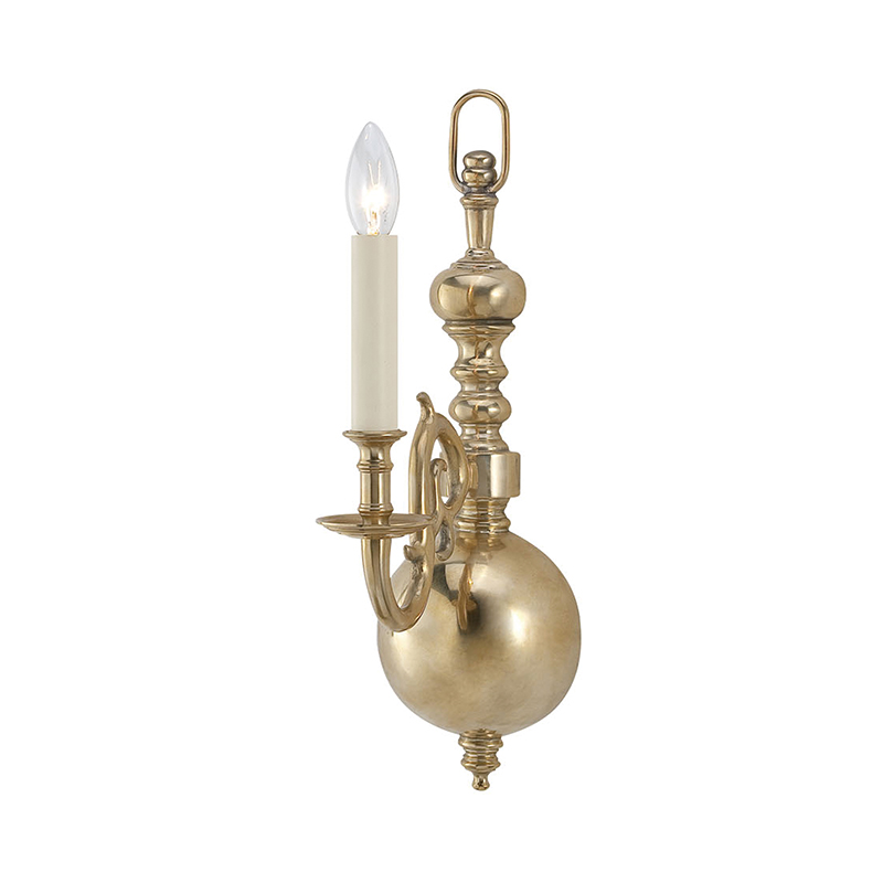 American Classic Brass Wall Lamp Collection With Orb Centerpiece & Scroll Lamp Arms (Single, Dual & Triple-Light Options) - Image 3