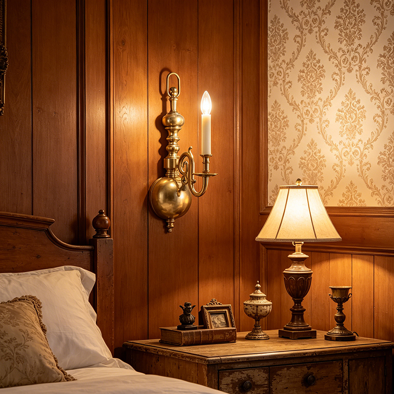 American Classic Brass Wall Lamp Collection With Orb Centerpiece & Scroll Lamp Arms (Single, Dual & Triple-Light Options)